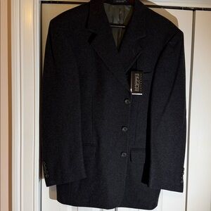 Men's Black Wool and Cashmere-Blend Sport Coat - Classic Tailored Blazer